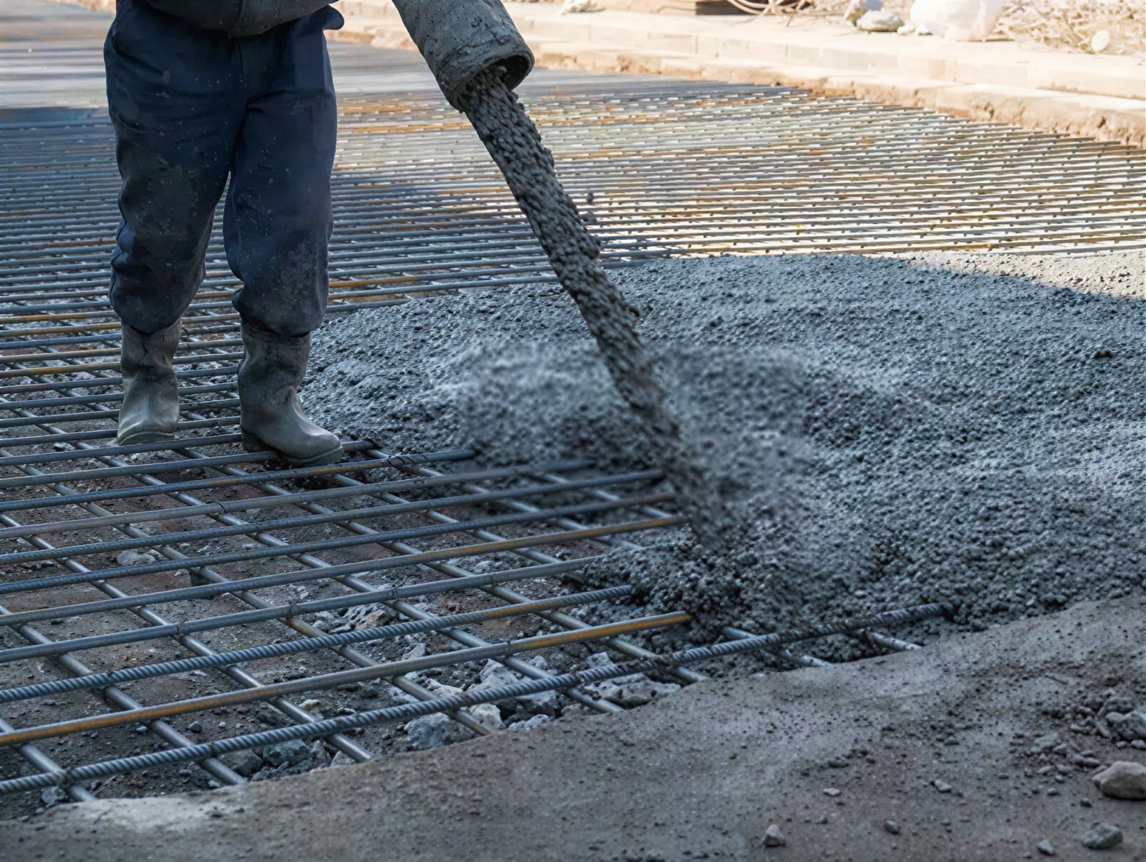 Coastal bridge construction showing reinforced high-performance concrete structures